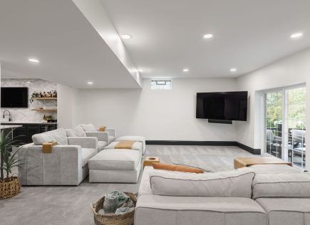 basement living area in westerville